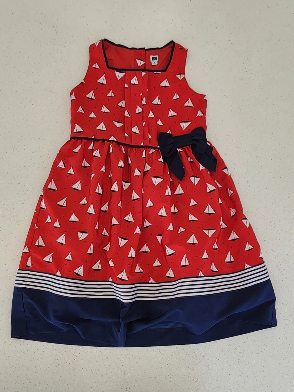 Janie & Jack Red Sailboat Nautical Dress | Girls Size 6 | EUC